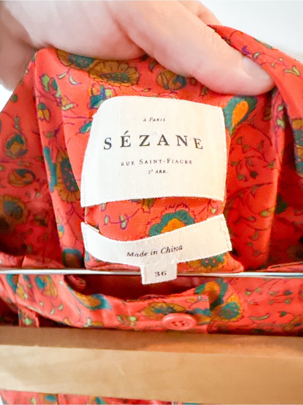 Sezane Amandine Skirt Havana Floral Size 36 US 4 - Picture 5 of 11
